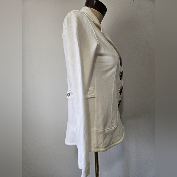 Neon Buddha Off White Sweater Jacket with Oversized Brown Buttons. Size XS - Picture 5 of 10